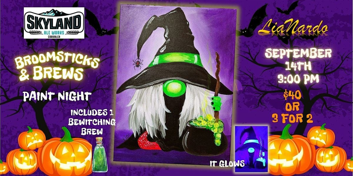 Broomsticks & Brews Paint & Sip at Skyland Ale Works, 14 September | Event in Corona | AllEvents