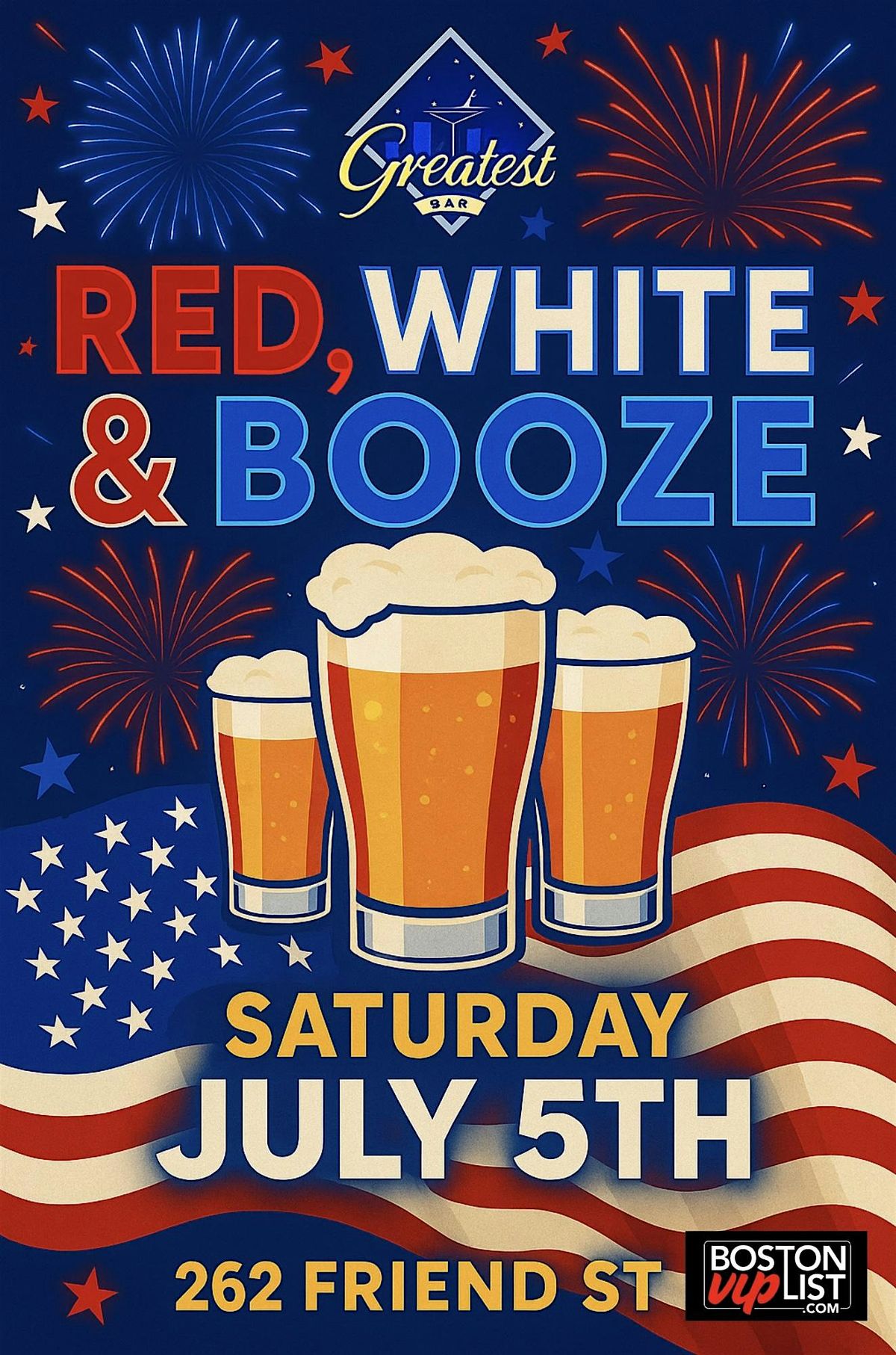 Red, White, and Booze Party @ The Greatest Bar, 5 July | Event in Boston | AllEvents