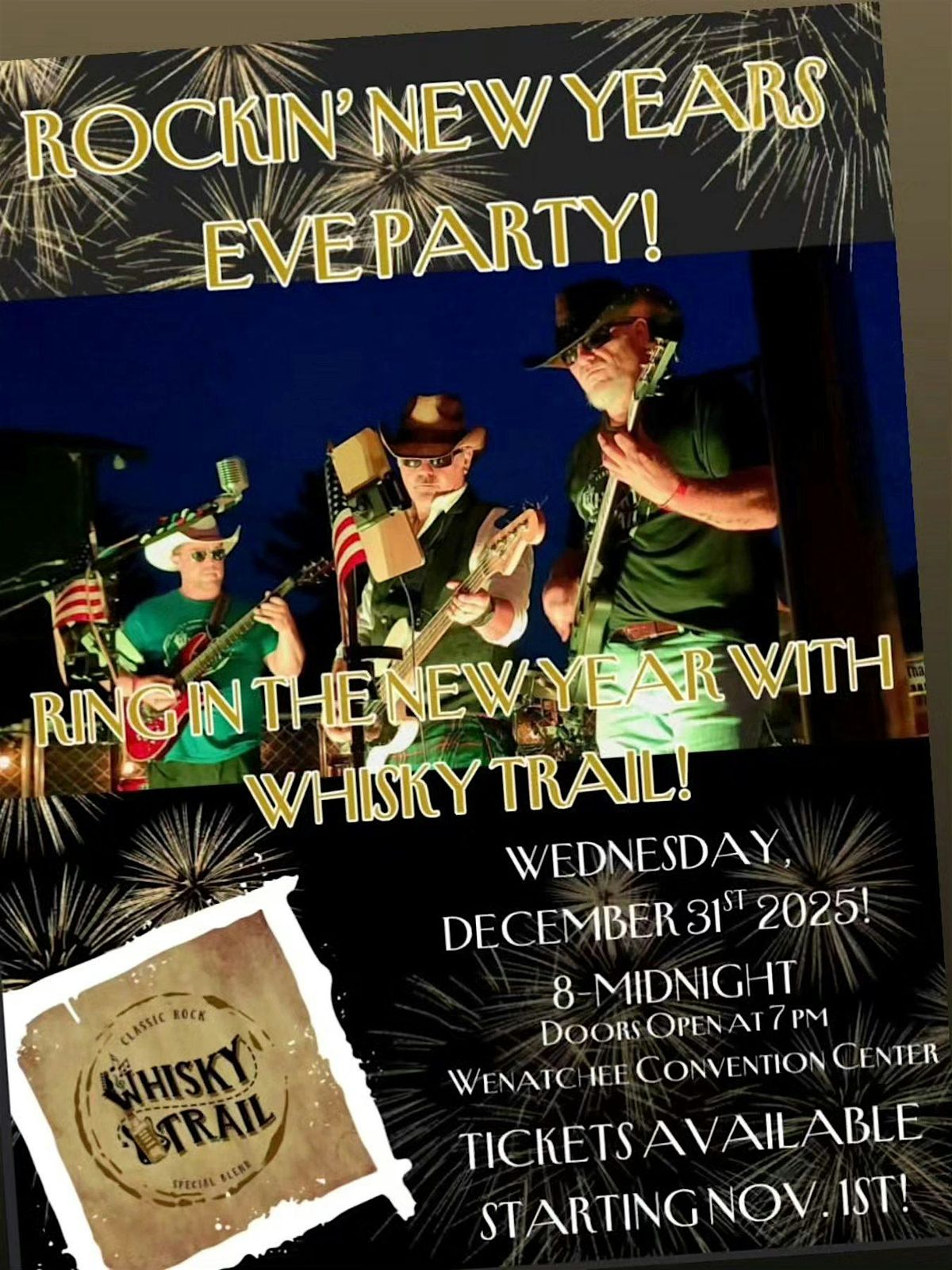 Classic Rockin' New Years Eve with Whiskey Trail 2025!, 31 December | Event in Wenatchee | AllEvents