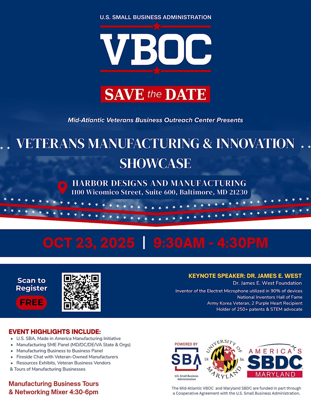 Mid-Atlantic VBOC Veterans Manufacturing and Innovation Showcase, 23 October | Event in Baltimore | AllEvents