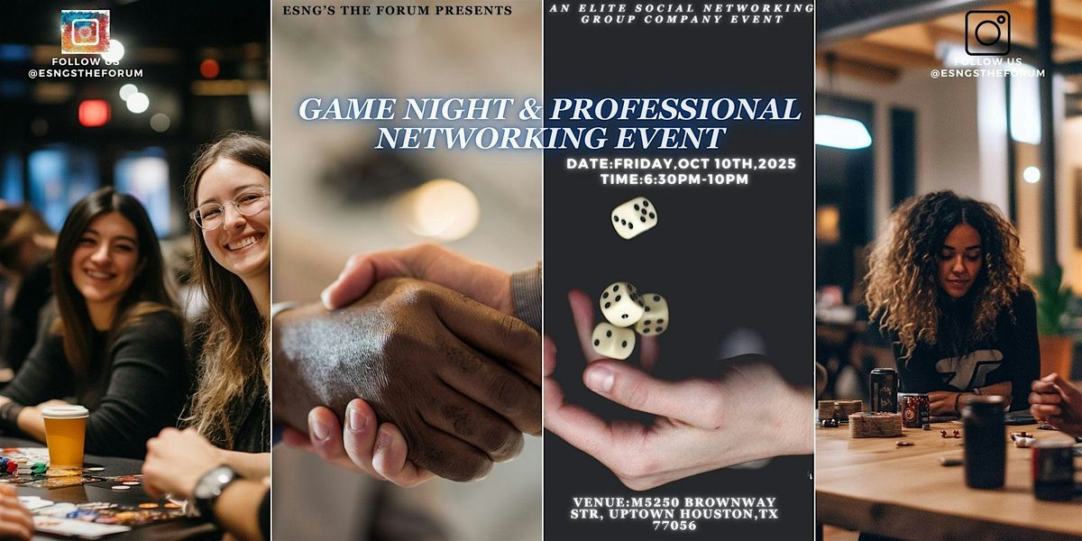 Professional Networking & Game Night, 10 October | Event in Houston | AllEvents