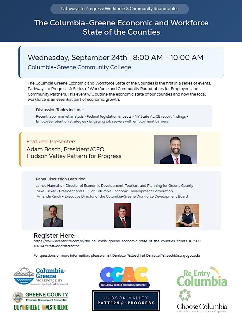 The Columbia-Greene Economic State of the Counties, 24 September | Event in Hudson | AllEvents