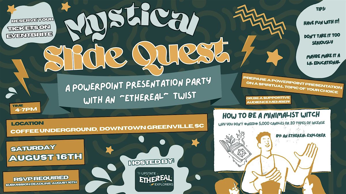 Mystical Slide Quest: A PowerPoint Party with an Ethereal Twist, 16 August | Event in Greenville | AllEvents
