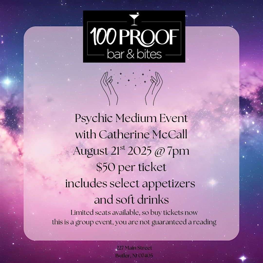 Psychic Medium Event at 100 Proof Bar and Bites, 21 August | Event in Butler | AllEvents