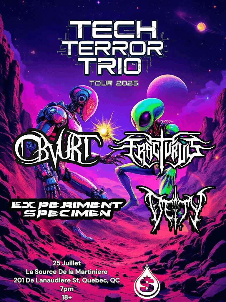Obvurt, Fracturus, Experiment Specimen, Deity, 25 July | Event in Québec | AllEvents