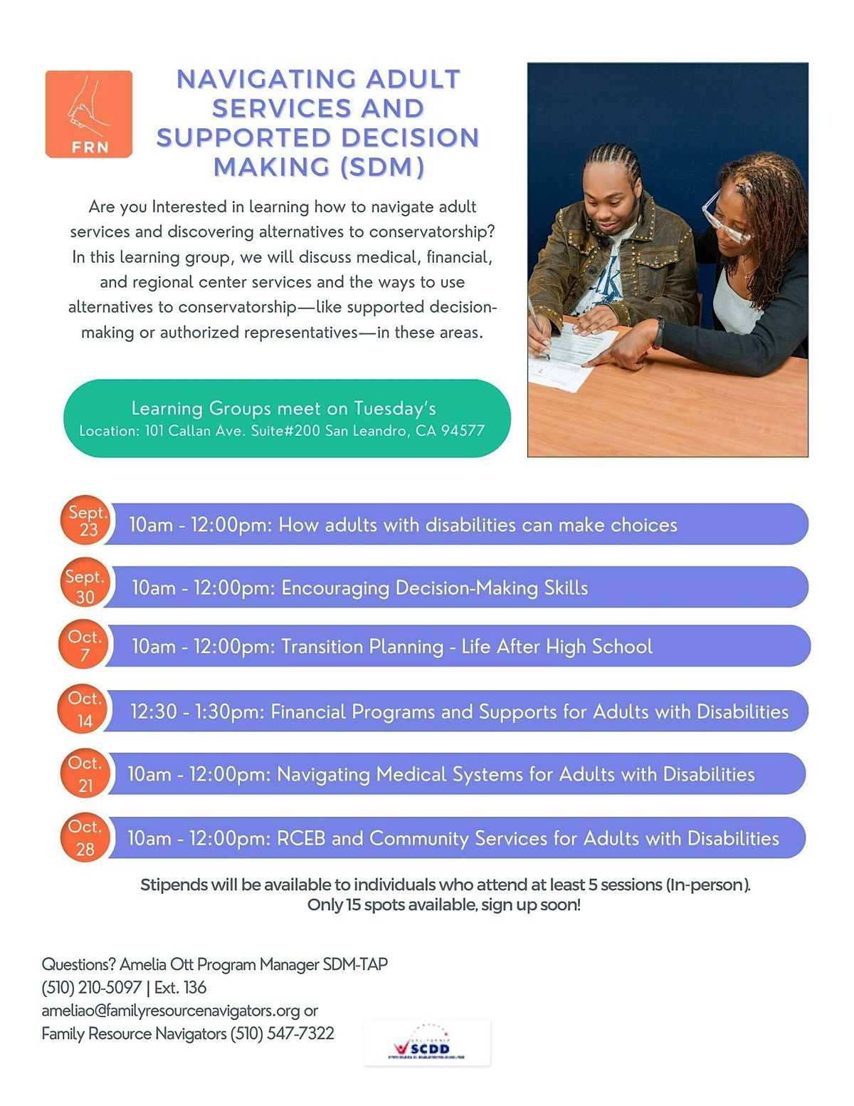 Navigating Adult Services and Supported Decision Making (SDM) series, 23 September | Event in San Leandro