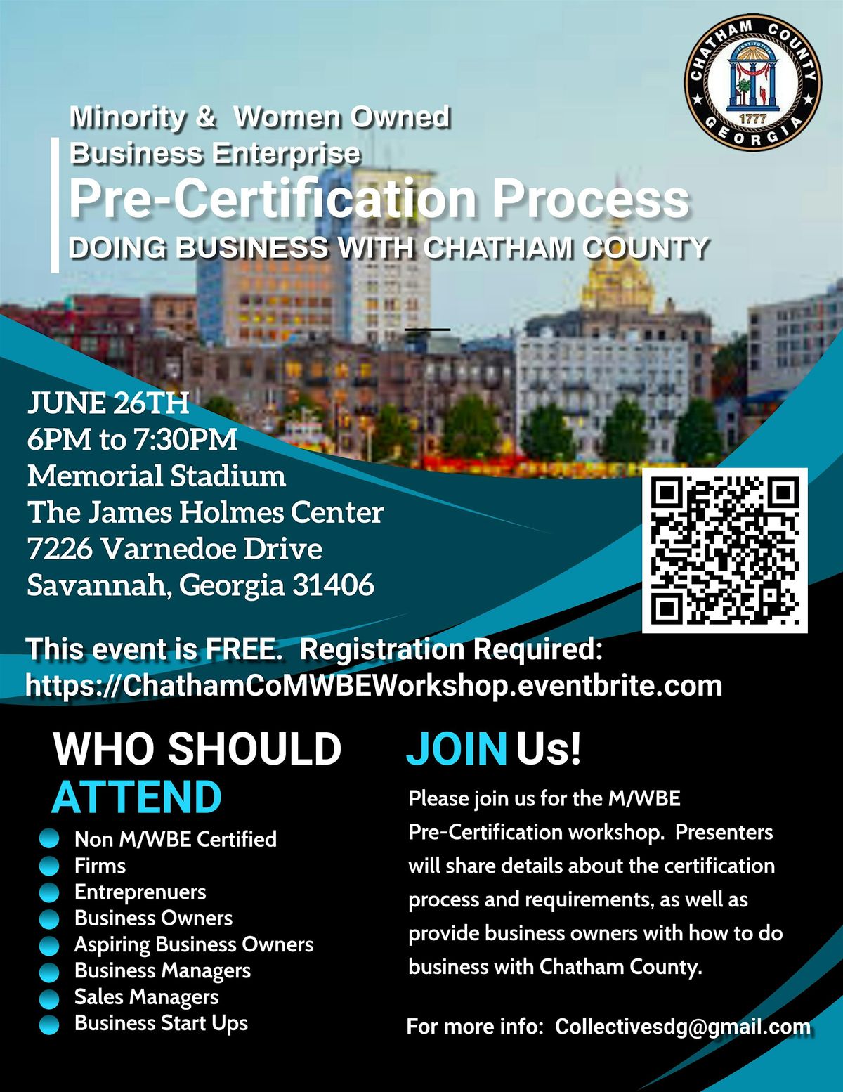Chatham County M/WBE Pre-Certification Workshop, 26 June | Event in Savannah | AllEvents