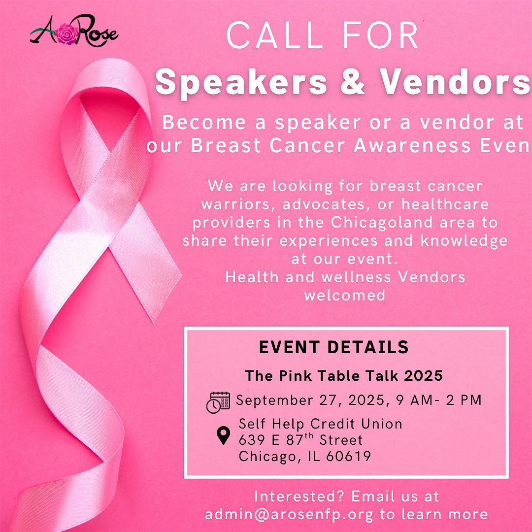 A. Rose NFP 2025 Pink Table Talk Vendor and Sponsor Interest Form ...