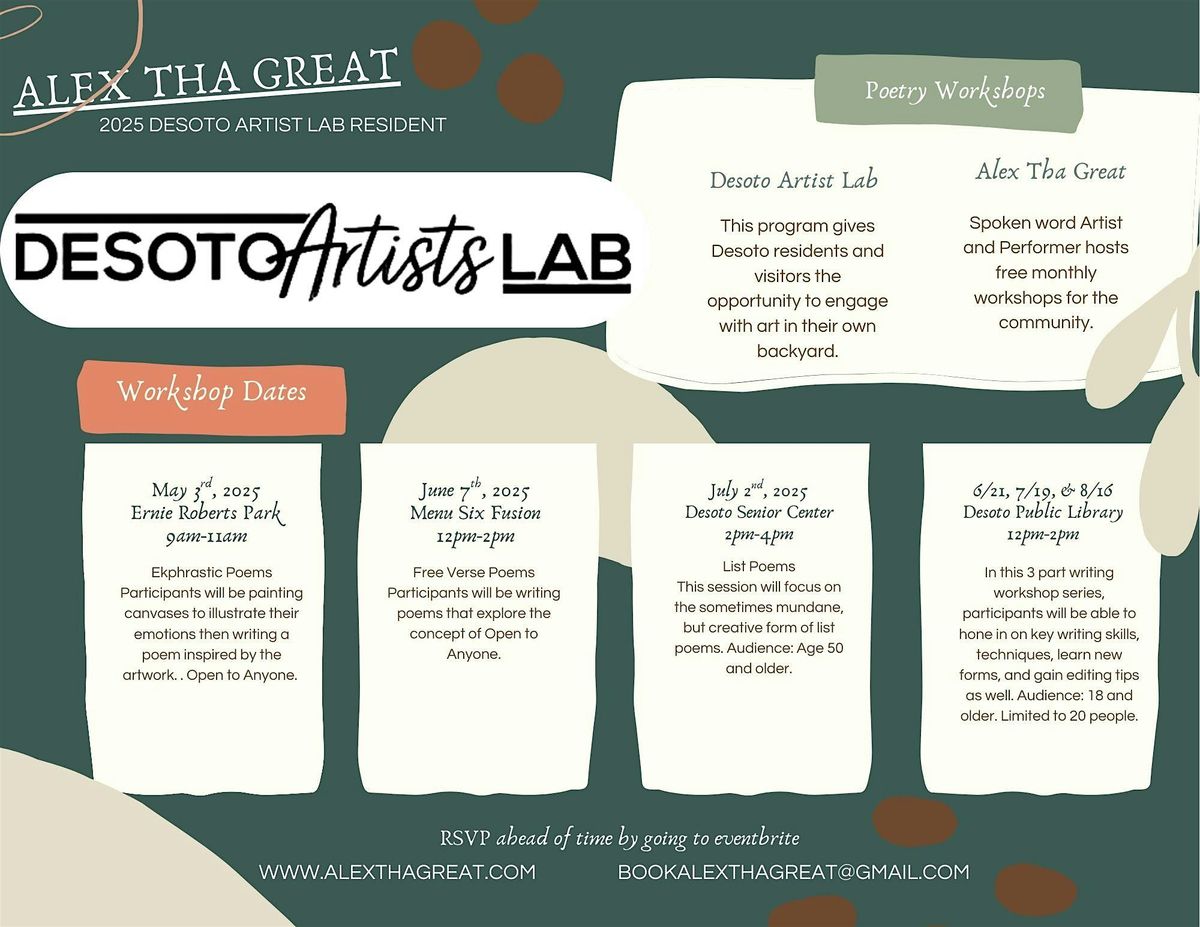 DAL Workshop with Alex Tha Great 0607, 7 June | Event in DeSoto | AllEvents