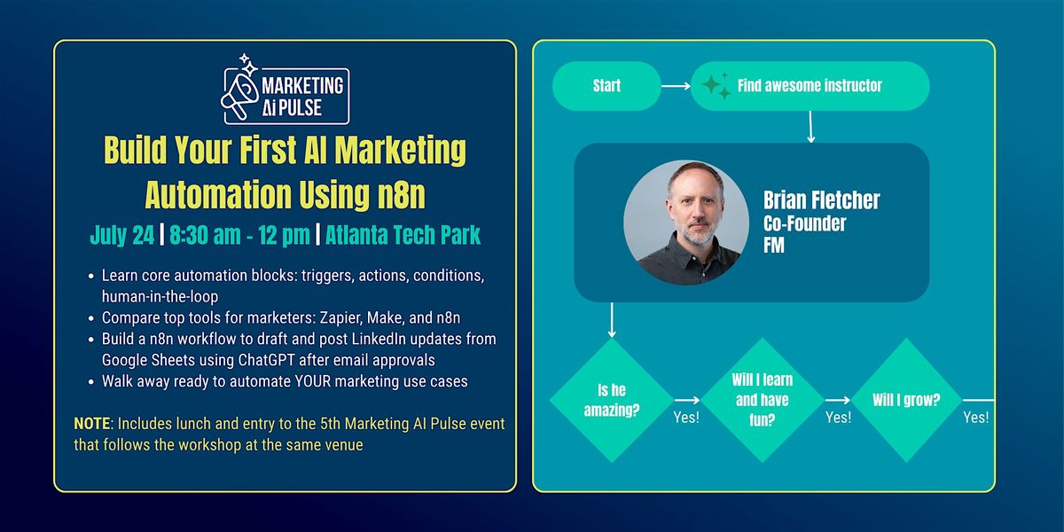 Build Your First AI Marketing Automation Using n8n, 24 July | Event in Peachtree Corners | AllEvents