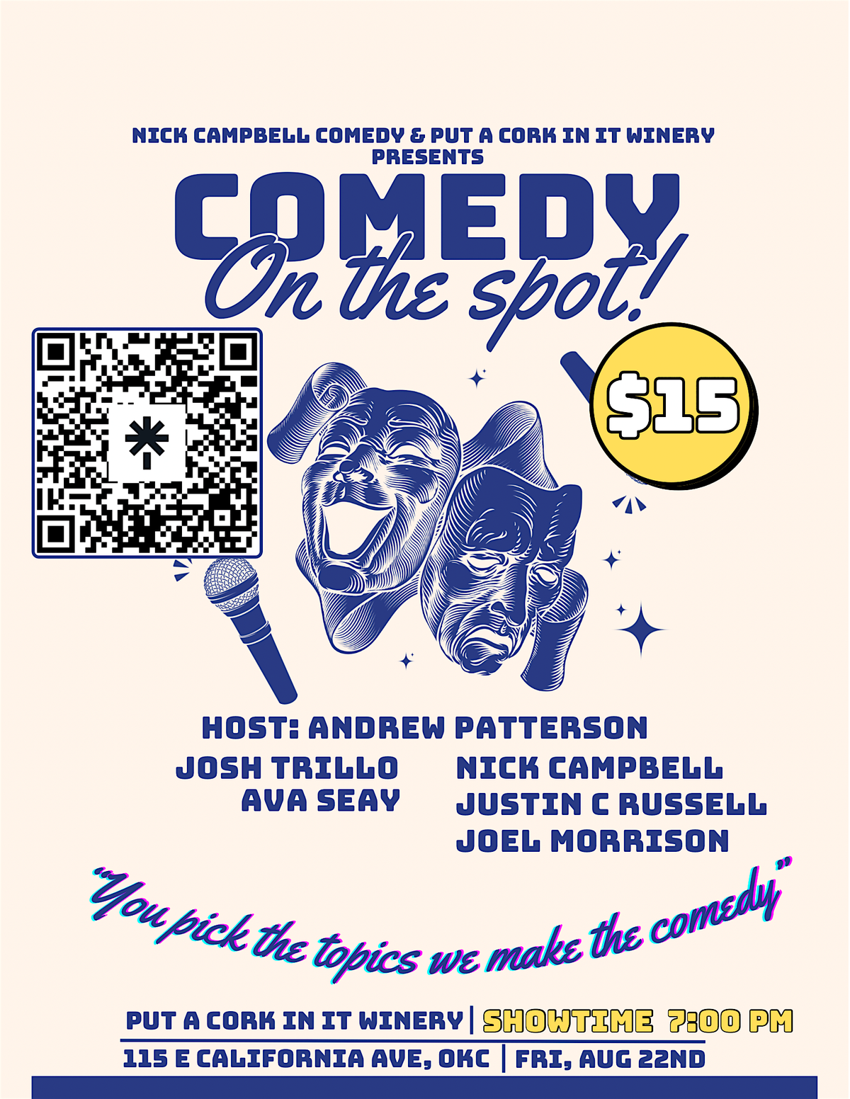 Put A Cork In It: Comedy On The Spot!, 22 August | Event in Oklahoma City | AllEvents