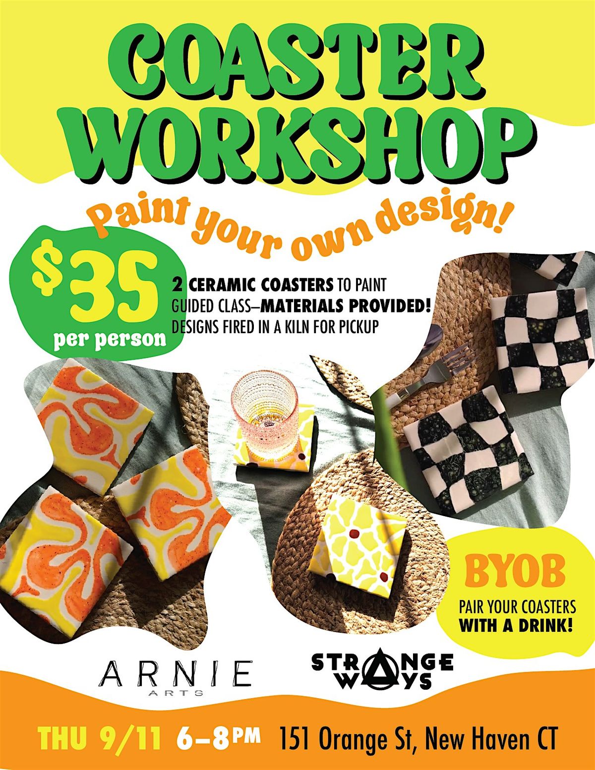 Paint Your Own Coaster Workshop, 11 September | Event in New Haven | AllEvents