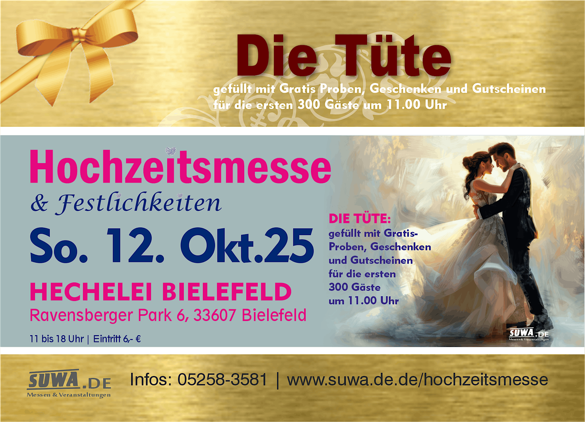 Hochzeitsmesse & Festlichkeiten in Bielefeld 2025, 12 October | Event in Bielefeld | AllEvents