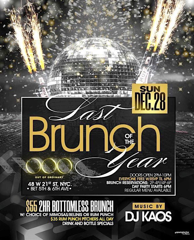 Last Brunch of the year 2025 2hr bottomless +drink specials  Everyone free, 28 December | Event in New York