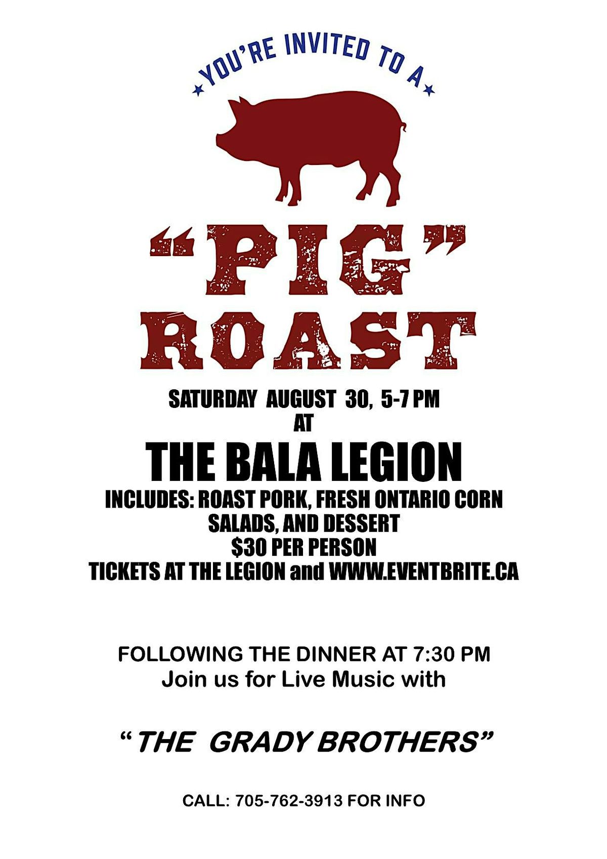 You're Invited to a Pig Roast, 30 August | Event in Bala | AllEvents