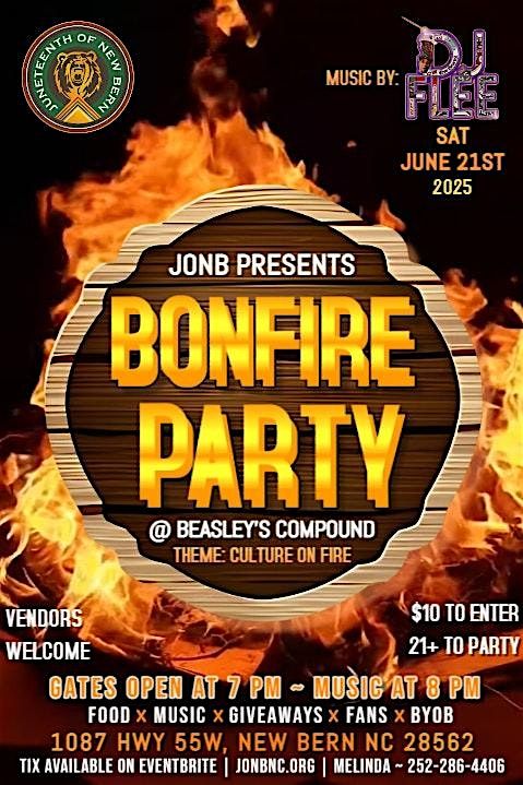 2025 JONB Celebration Bonfire Party, 21 June | Event in New Bern | AllEvents