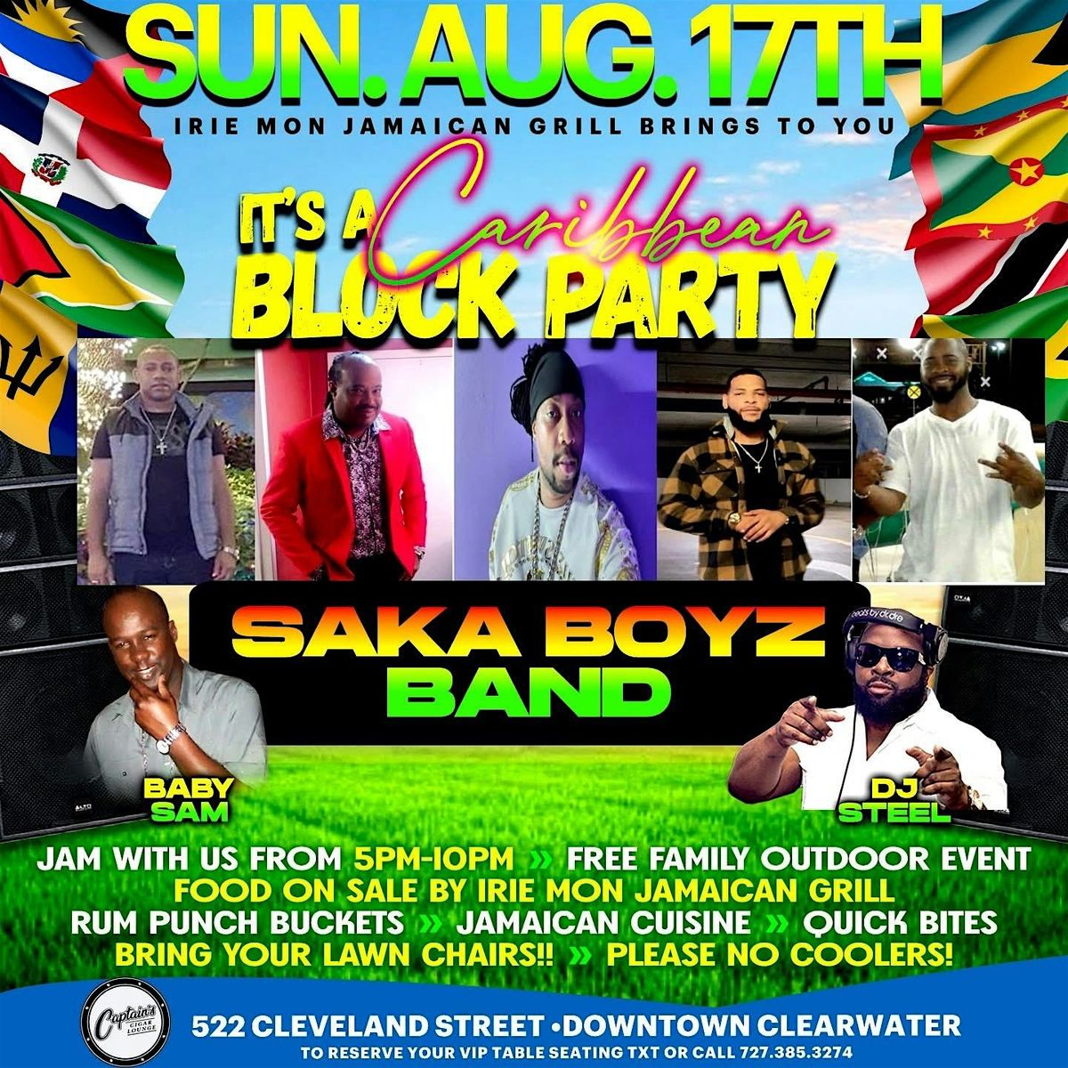 It's A Caribbean Block Party!  Live Music By Saka Boyz Band, 17 August | Event in Clearwater | AllEvents