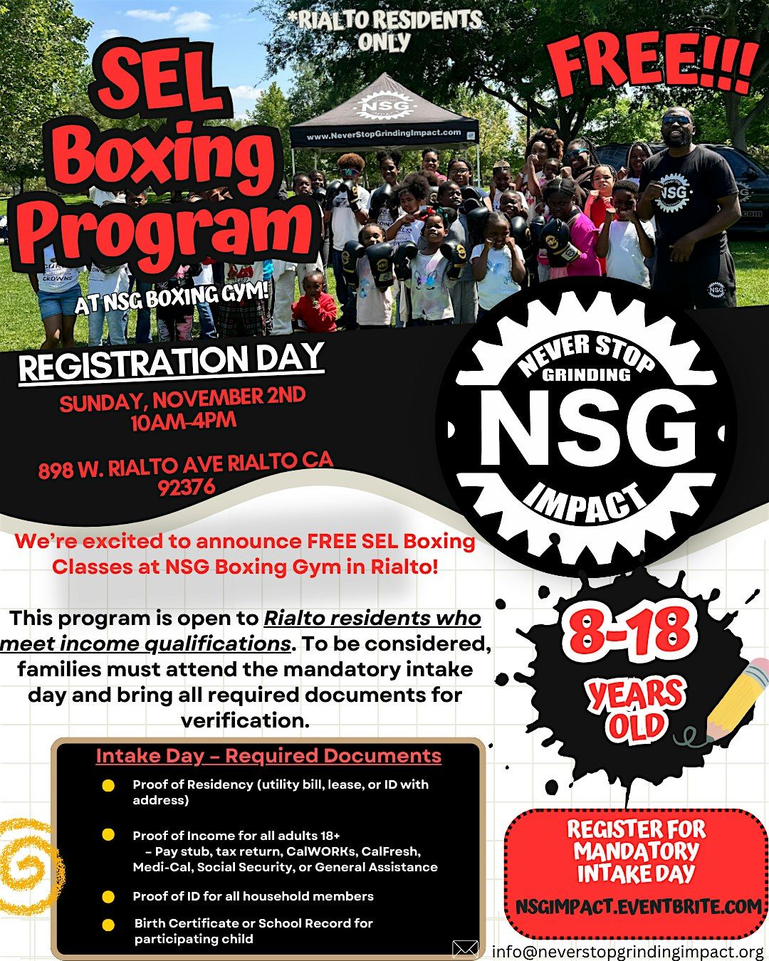 Registration Day: FREE SEL Youth Boxing Program for Rialto Youth Ages 8–18, 2 November | Event in Rialto