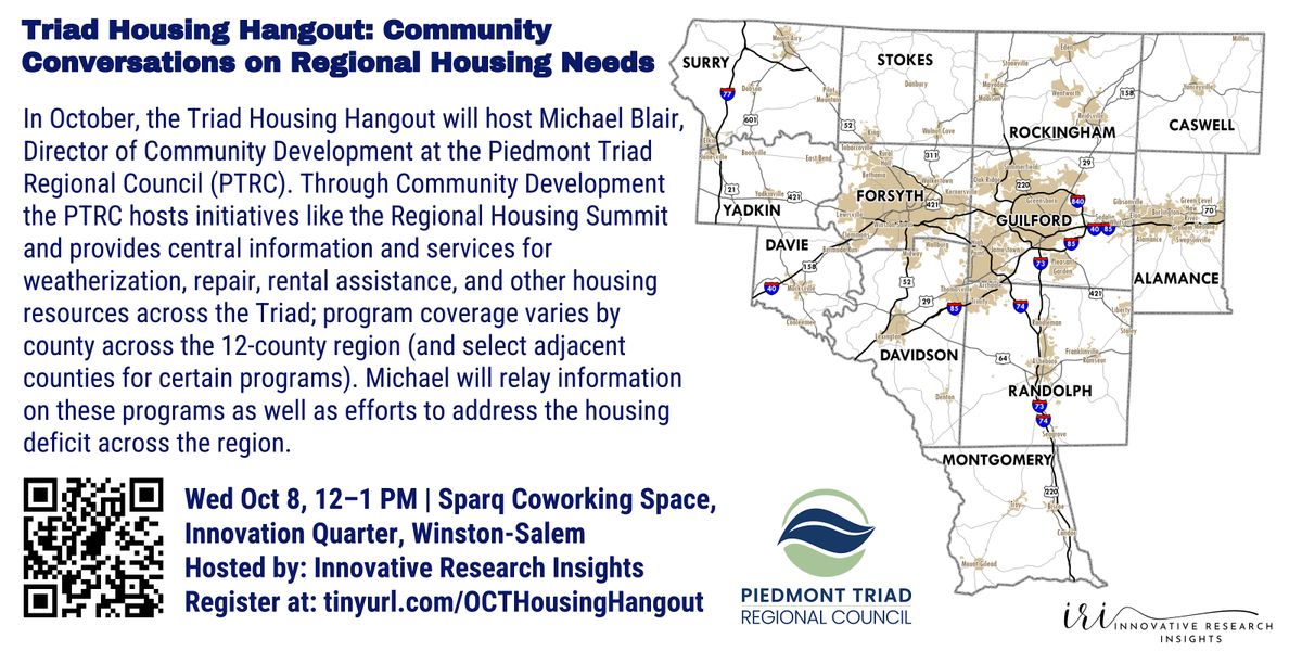 Triad Housing Hangout: Community Conversations on Regional Housing Needs, 8 October | Event in Winston-Salem