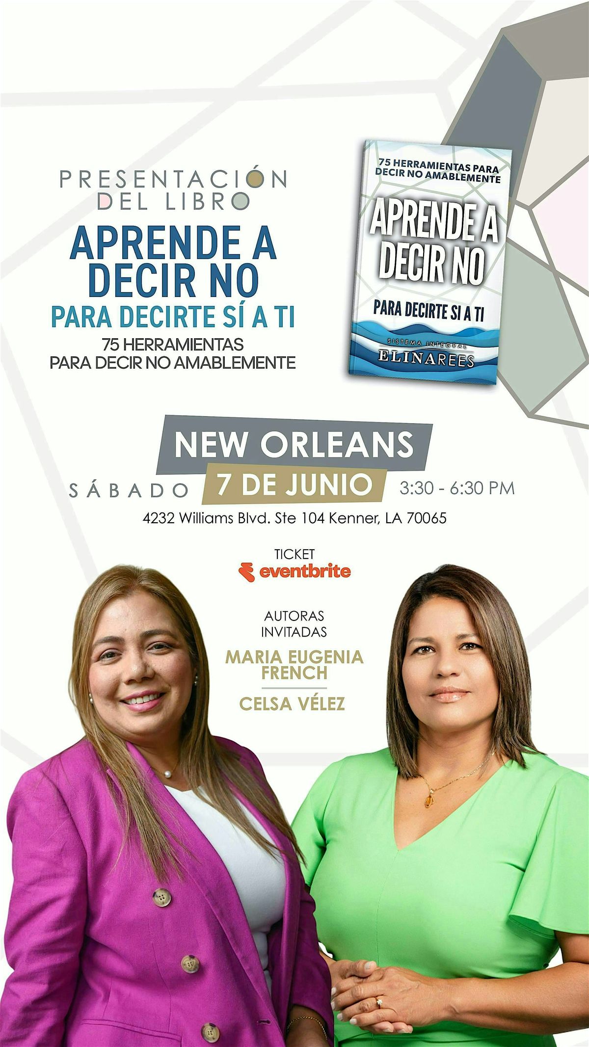 New Orleans:Presentación del Libro Aprende a decir No para decirte Si a ti, 7 June | Event in Kenner | AllEvents