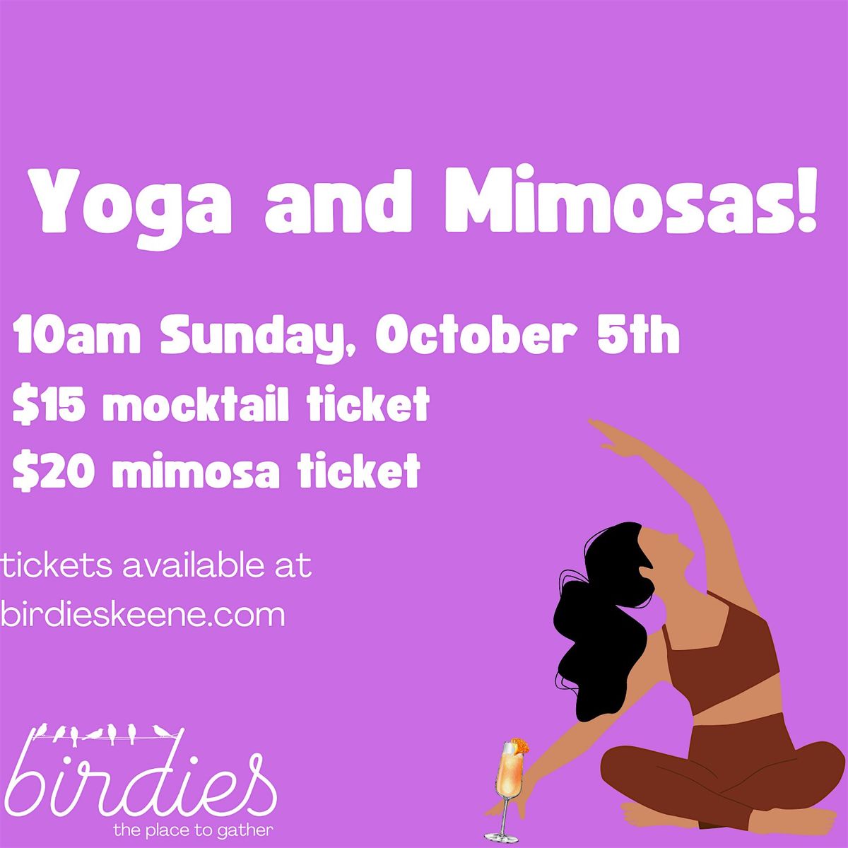 Yoga and Mimosas 10/5, 5 October | Event in Keene | AllEvents