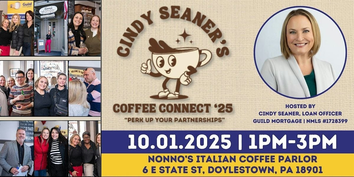 Cindy Seaner's "Coffee Connect '25" at Nonno's Italian Coffee Parlor, 1 October | Event in Doylestown