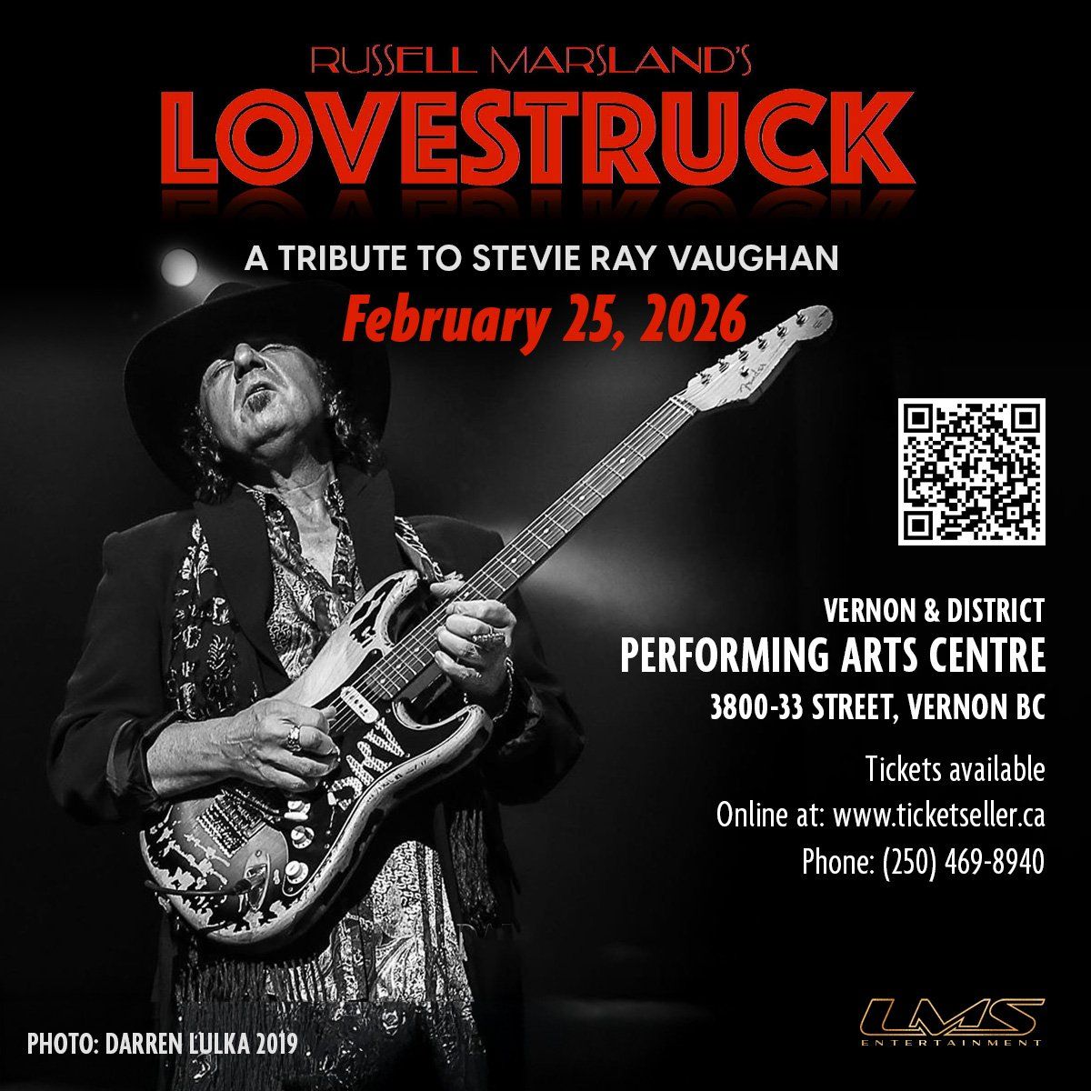 Love Struck - Tribute to Stevie Ray Vaughan, 24 February | Event in Vernon | AllEvents