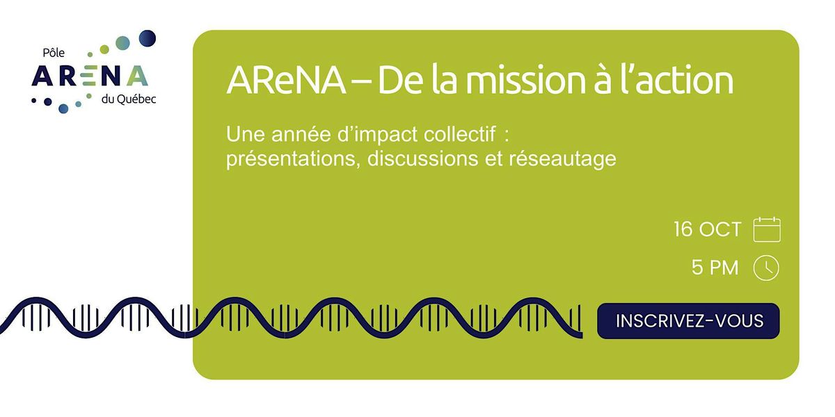 AReNA – De la mission à l’action, 16 October | Event in Montréal | AllEvents