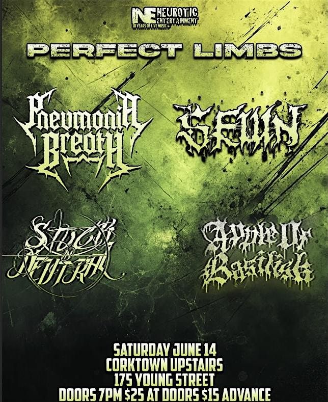Perfect limbs, Pneumonia breath, Sewn, Stuck in Neutral,  Apple of basilisk, 14 June | Event in Hamilton | AllEvents