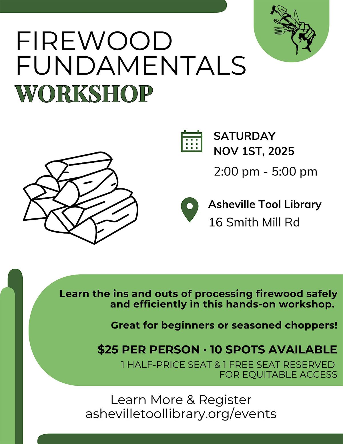 Firewood Fundamentals Workshop, 1 November | Event in Asheville | AllEvents
