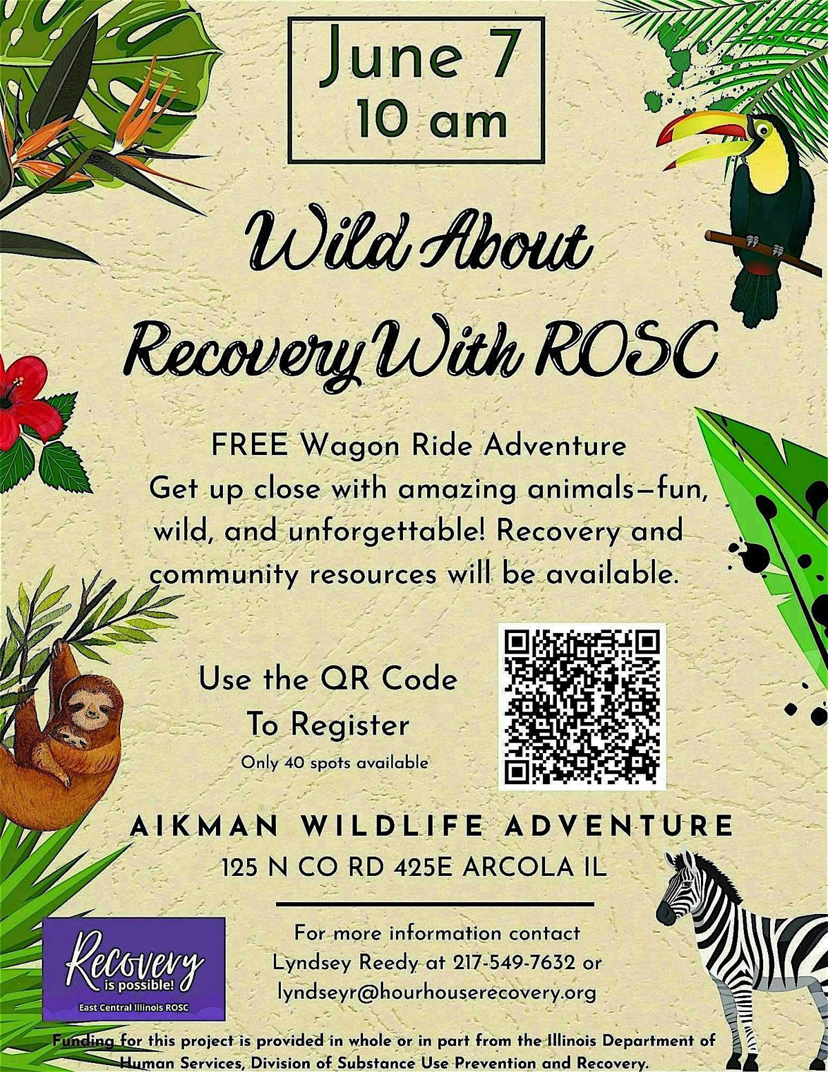 Wild About Recovery With Douglas County ROSC, 7 June | Event in Arcola | AllEvents