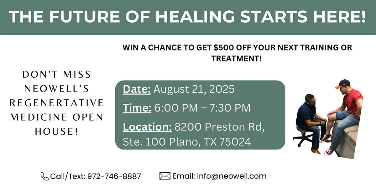 Regenerate & Restore: Open House Experience!, 21 August | Event in Plano | AllEvents