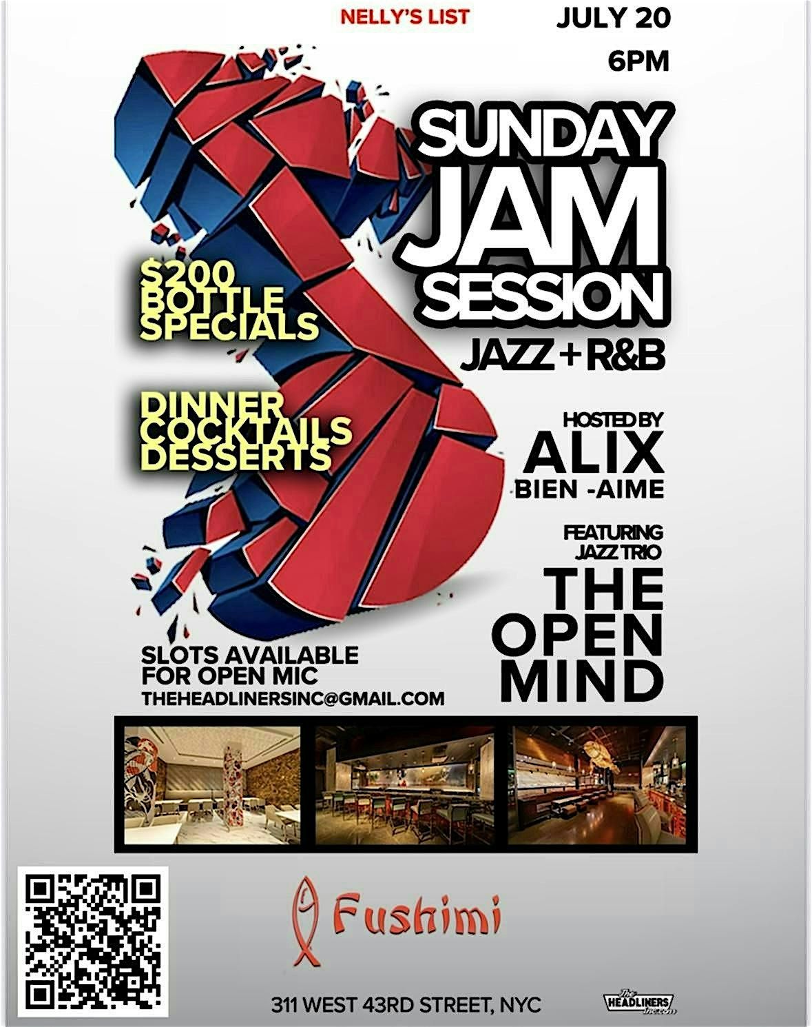 Sunday Jam Session Jazz +R&B Open Mic, 20 July | Event in New York | AllEvents