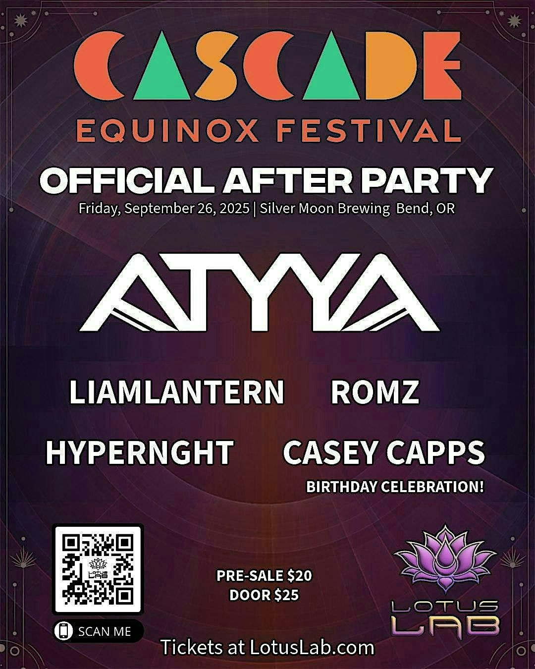 Official Cascade Equinox After Party with ATYYA, 26 September | Event in Bend | AllEvents