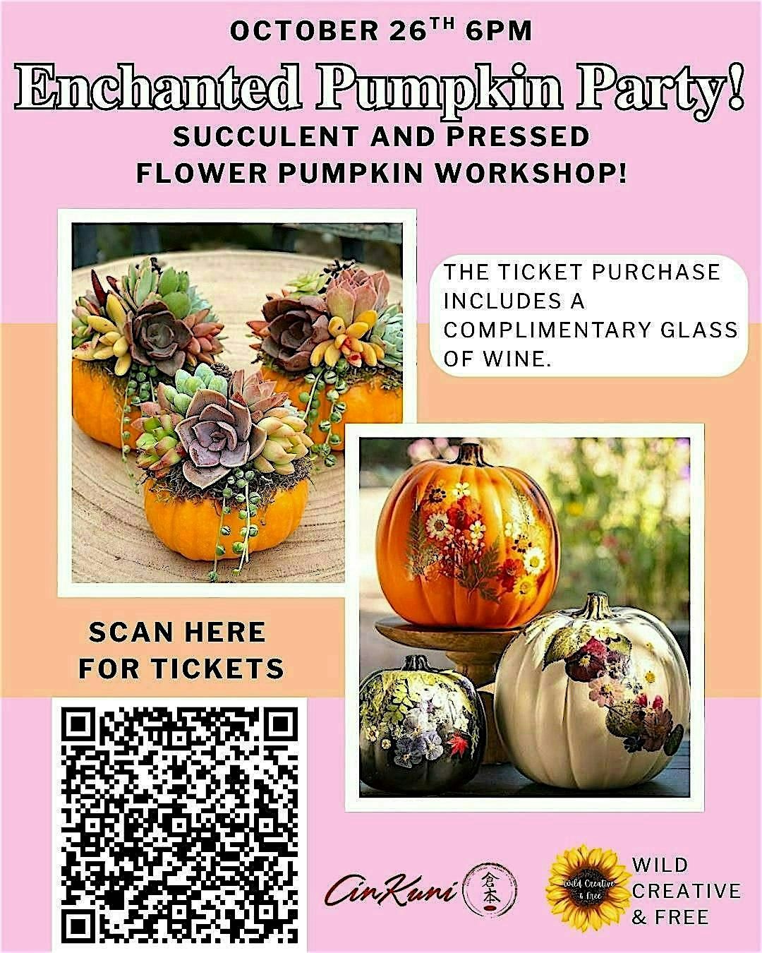 Sip and Create: Pumpkin Party! Enchanted and Succulent Pumpkins at Cinkuni!, 26 October | Event in San Diego