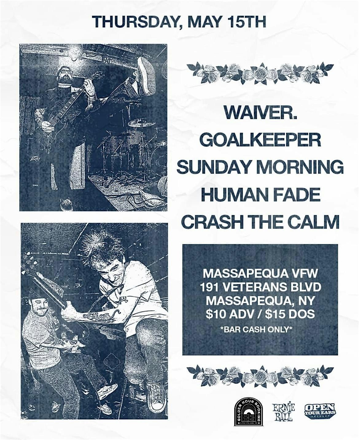 GOLDEN HOUR BOOKING PRESENTS: GOALKEEPER AND FRIENDS, 15 May | Event in Massapequa | AllEvents