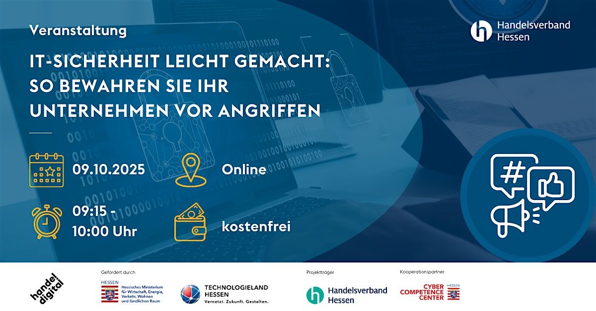 IT-Sicherheit leicht gemacht: So bewahren Sie Ihr Unternehmen vor Angriffen, 9 October | Online Event | AllEvents