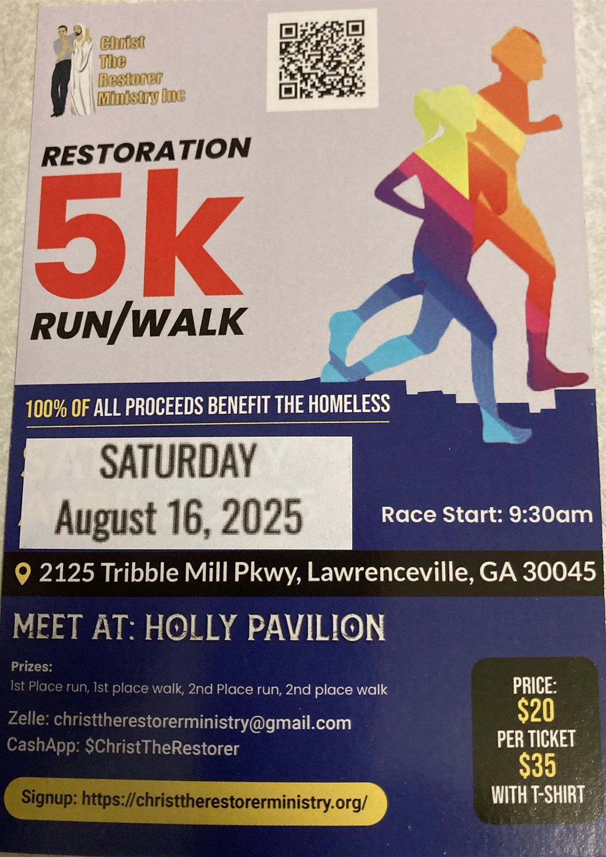 Restoration 5k Run/Walk, 16 August | Event in Lawrenceville | AllEvents
