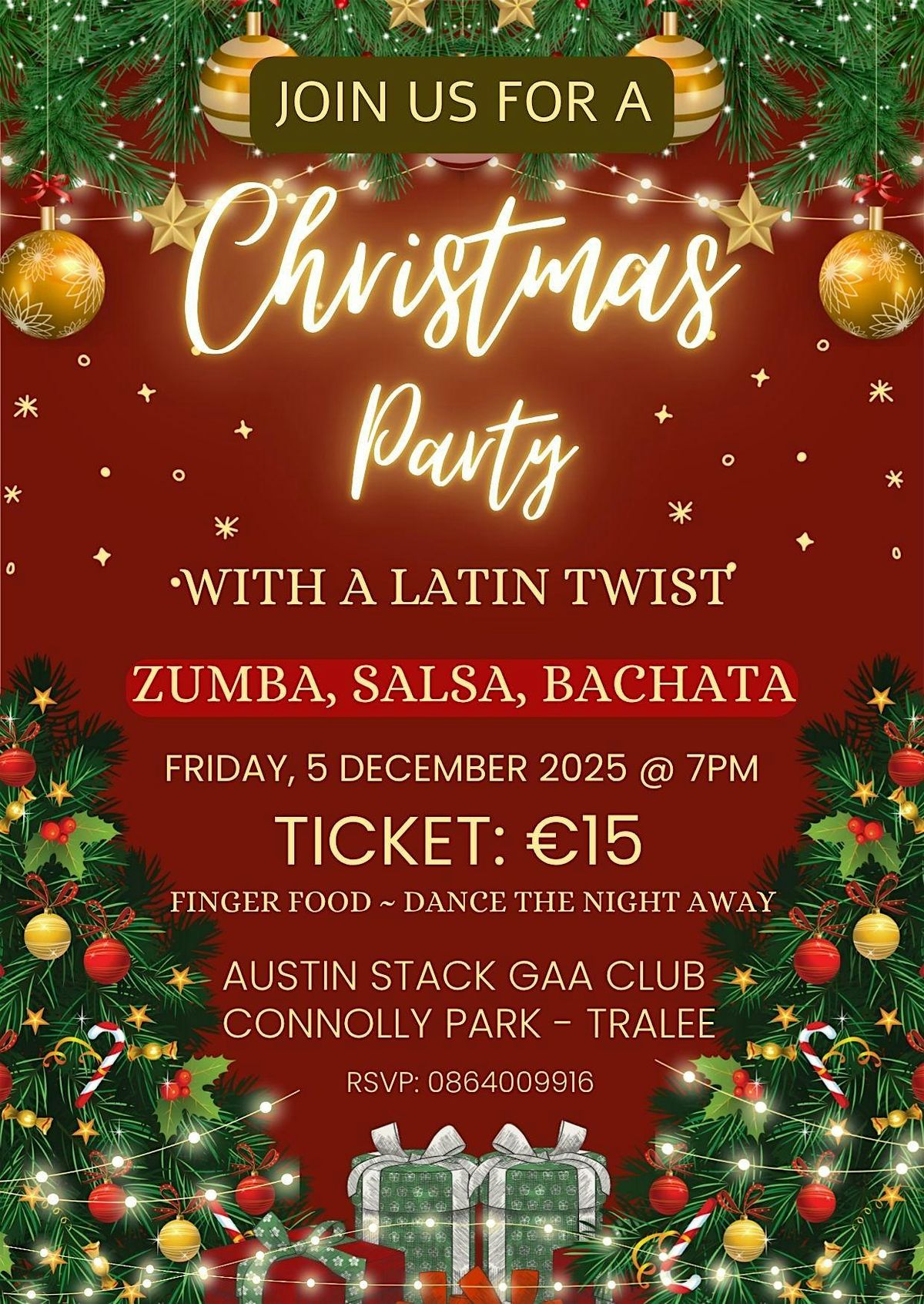 Christmas Party with Latin Twist, 5 December | Event in Tralee | AllEvents