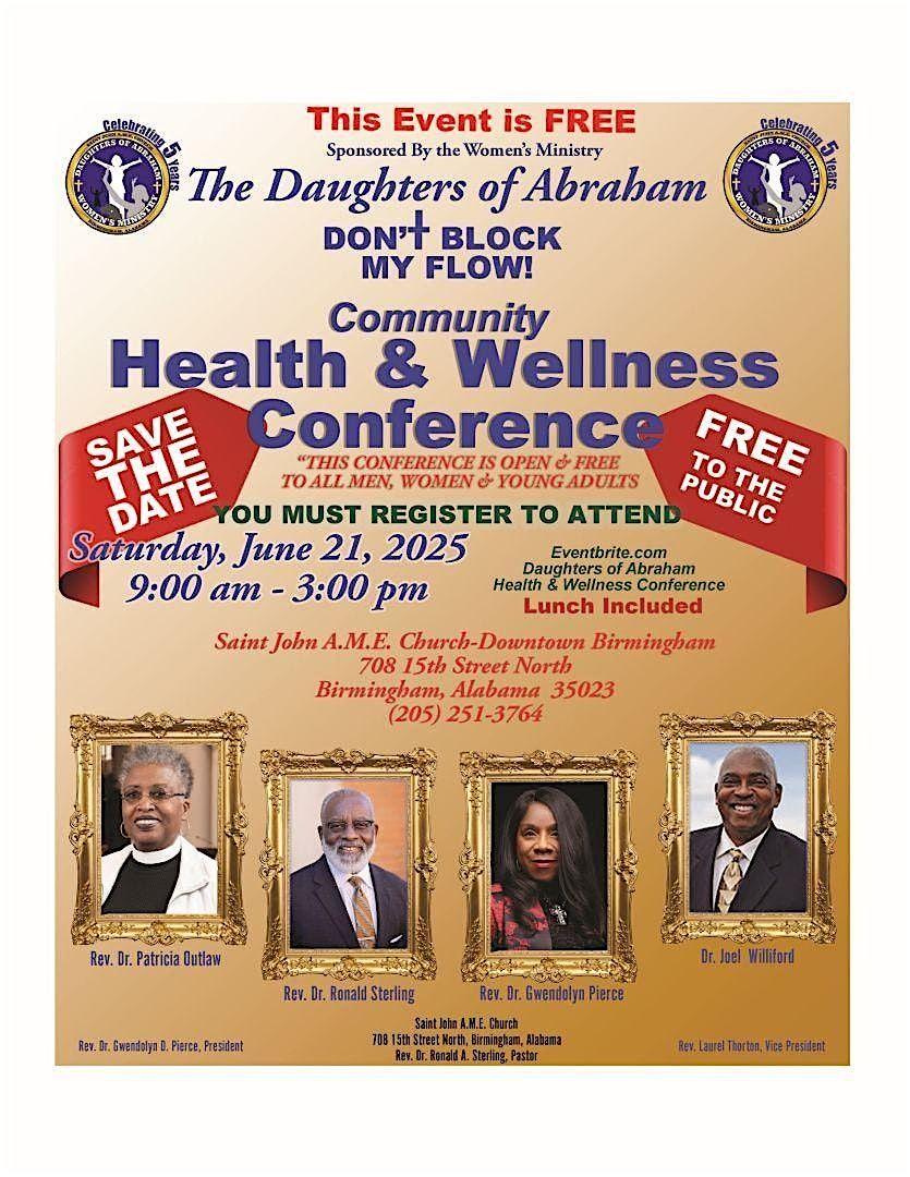 Daughters of Abraham "Don't Block My Flow!" Health & Wellness Conference, 21 June | AllEvents