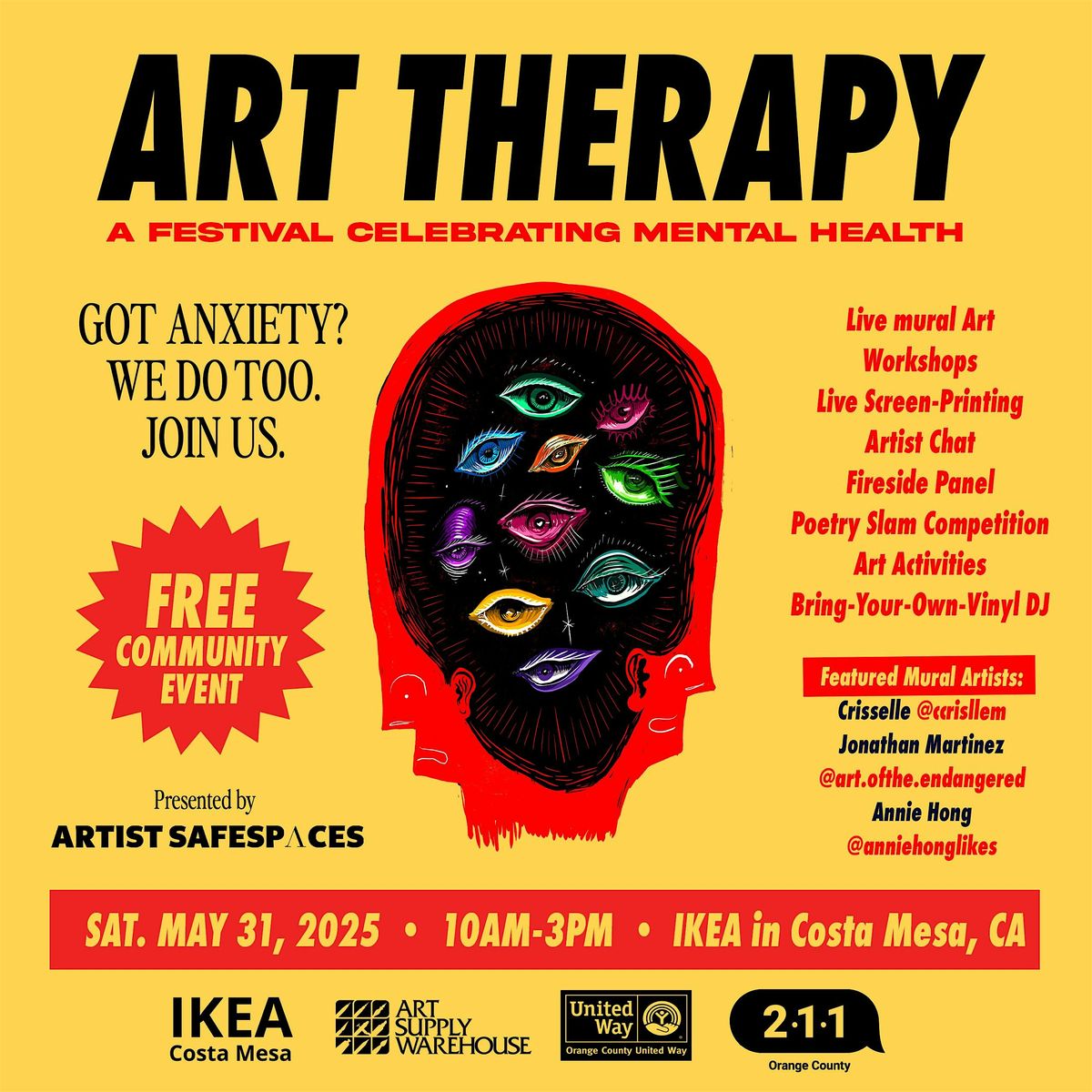 Art Therapy: A festival celebrating mental health., 31 May | Event in Costa Mesa | AllEvents