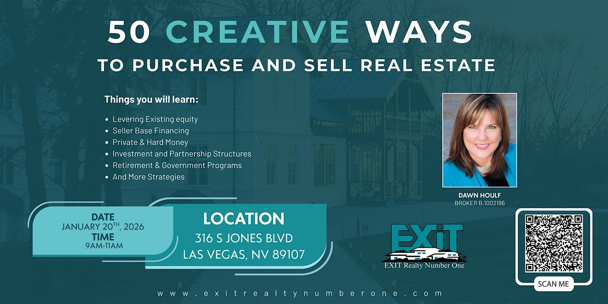 50 Creative Ways to Purchase and Sell Real Estate, 20 January | Event in Las Vegas | AllEvents