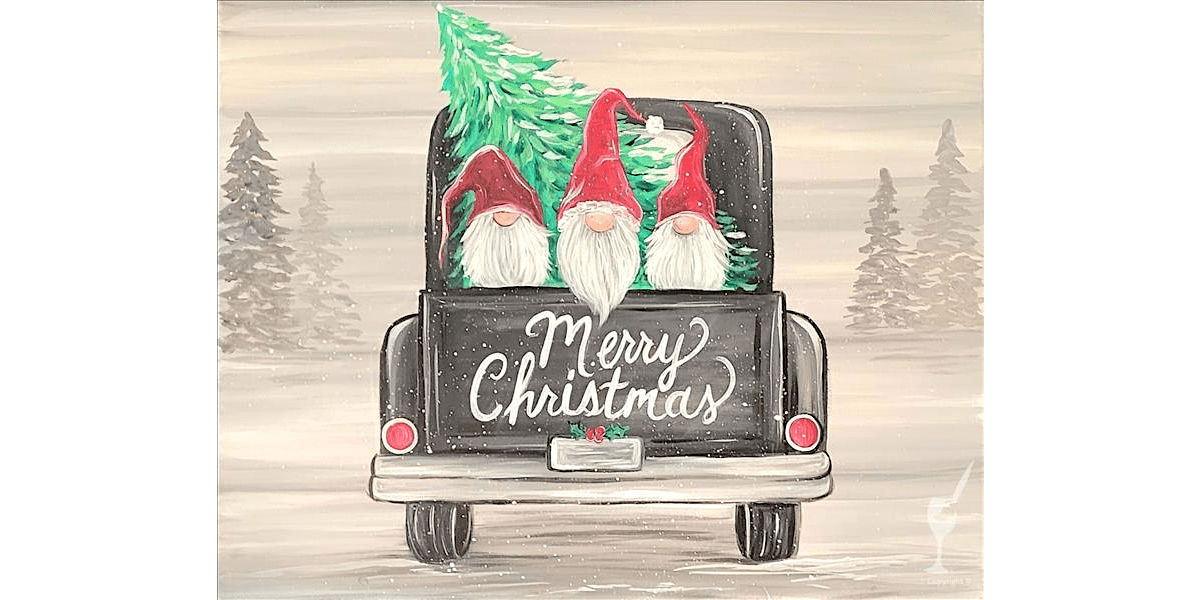 Hitching a Fun Ride With Winter Gnomes - Paint and Sip in Denver | Classpop!™, 26 November | Event in Denver