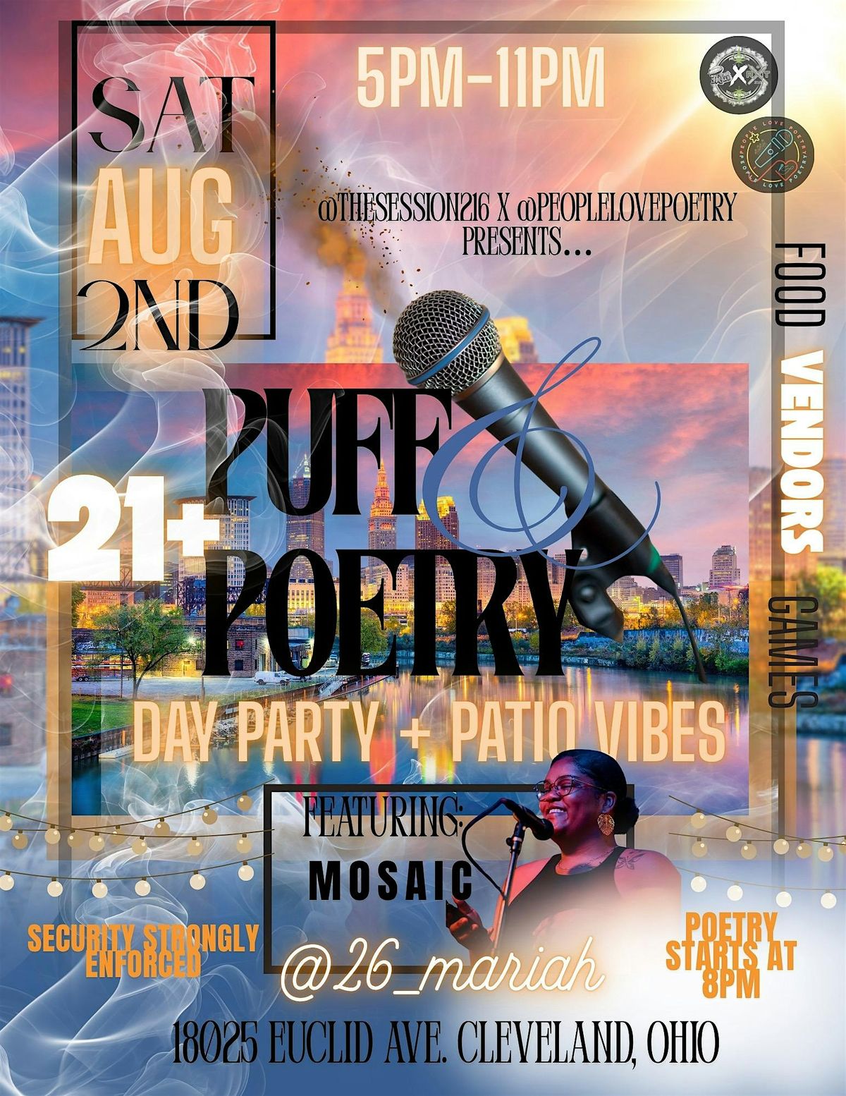Puff & Poetry on the patio, 2 August | Event in Cleveland | AllEvents