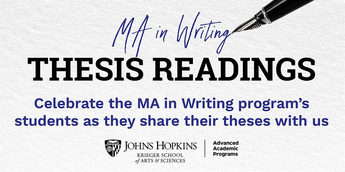 MA in Writing In-Person Thesis Reading, 13 December | Event in Baltimore | AllEvents