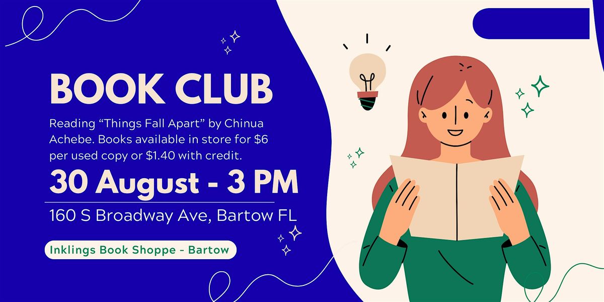 Book Club: Things Fall Apart by Chinua Achebe, 30 August | Event in Bartow | AllEvents