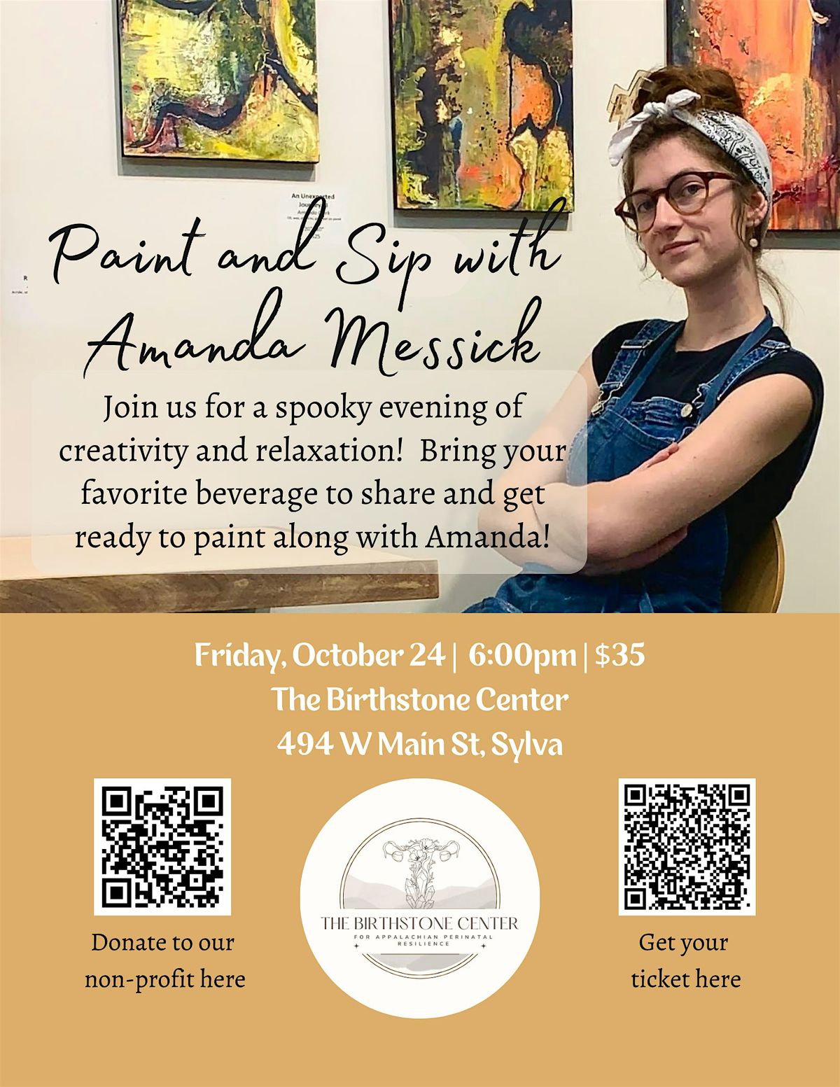 Paint and Sip with Amanda Messick, 24 October | Event in Sylva | AllEvents