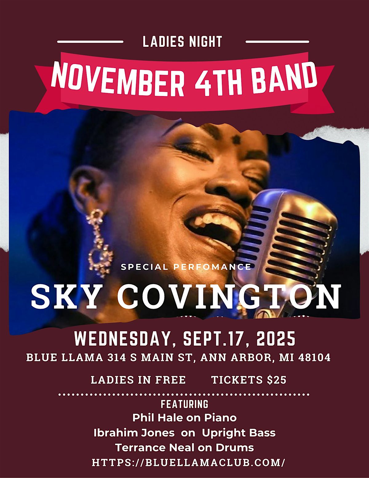 Sky Covington Performs Live with November 4th at The Blue LLama, 17 September | Event in Ann Arbor | AllEvents