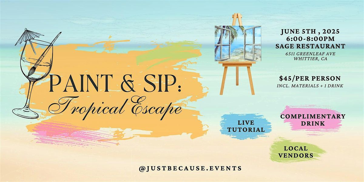 Paint & Sip Night: Tropical Escape, 5 June | Event in Whittier | AllEvents