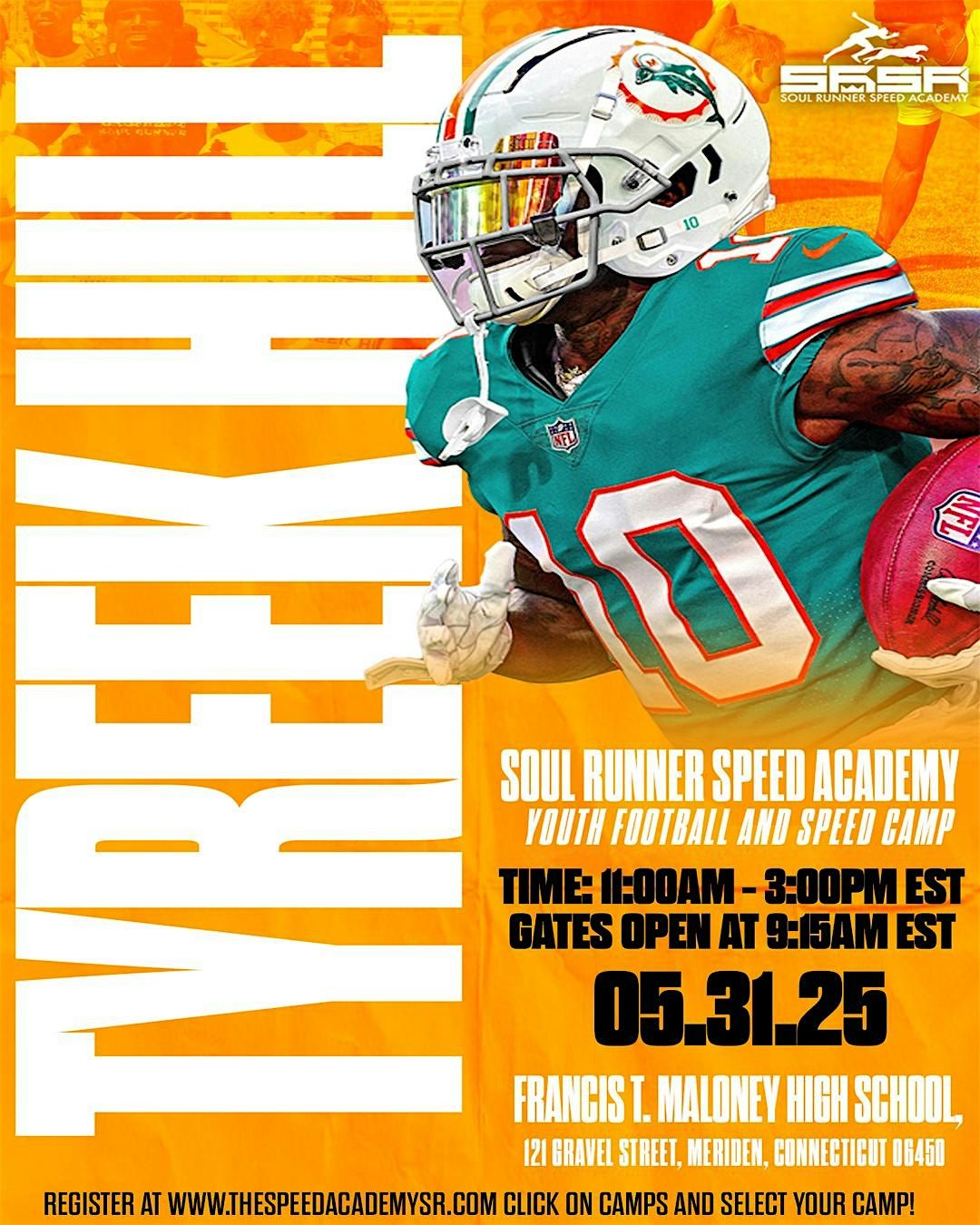The Tyreek Hill Youth Football and Speed Camp: Meriden, CT, 31 May | Event in Meriden | AllEvents